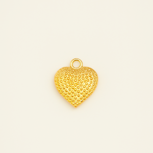 Charm corazón dorado texturado