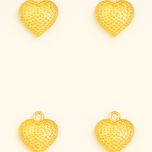 Charm corazón dorado texturado
