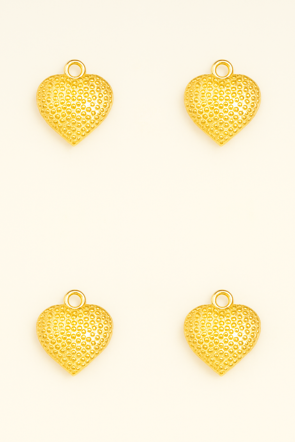 Charm corazón dorado texturado - Imagen 2